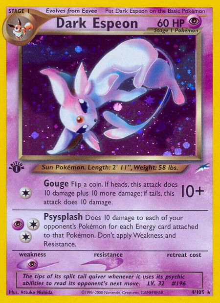 Dark Espeon - Neo Destiny Pokémon trading card