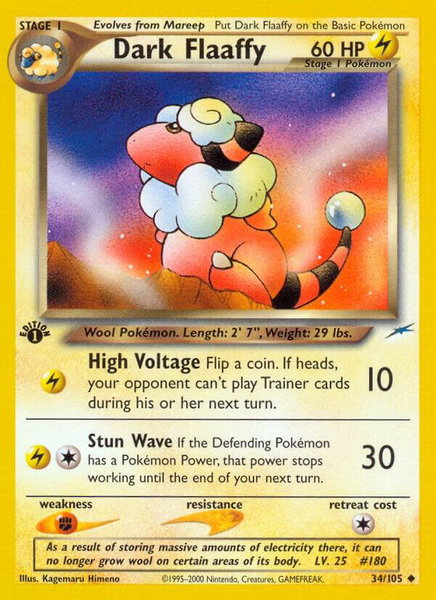 Dark Flaaffy trading card from Neo Destiny Dark Flaaffy - Neo Destiny Pokémon trading card