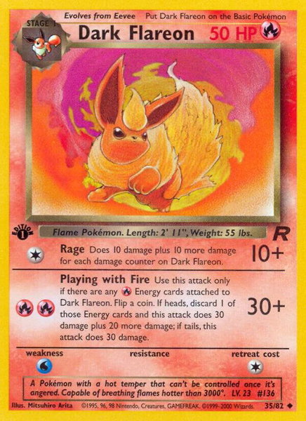Dark Flareon - Team Rocket Pokémon trading card
