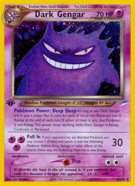 Dark Gengar trading card from Neo Destiny Dark Gengar - Neo Destiny Pokémon trading card