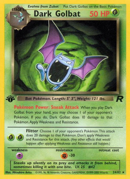 Dark Golbat (24) - Team Rocket Pokémon trading card