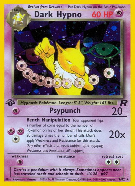 Dark Hypno (9) trading card from Team Rocket Dark Hypno (9) - Team Rocket Pokémon trading card