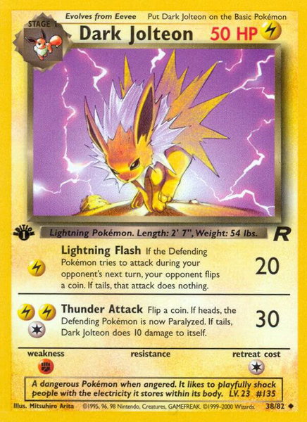 Dark Jolteon - Team Rocket Pokémon trading card
