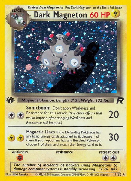Dark Magneton (11) - Team Rocket Pokémon trading card