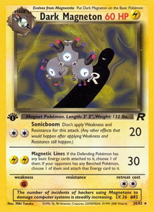 Dark Magneton (28) - Team Rocket (TR) #28/82 - Rare Pokémon Trading Card