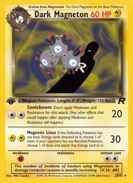 Dark Magneton (28) - Team Rocket Pokémon trading card