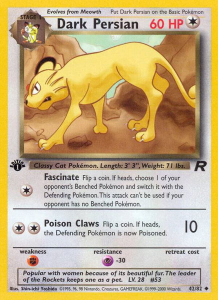 Dark Persian - Team Rocket Pokémon trading card