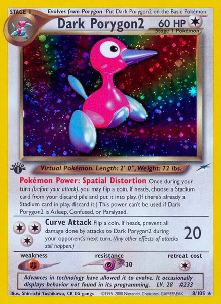 Dark Porygon2 trading card from Neo Destiny Dark Porygon2 - Neo Destiny Pokémon trading card