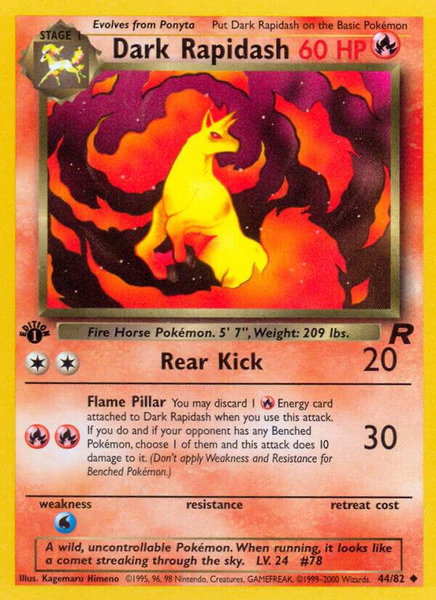 Dark Rapidash - Team Rocket Pokémon trading card