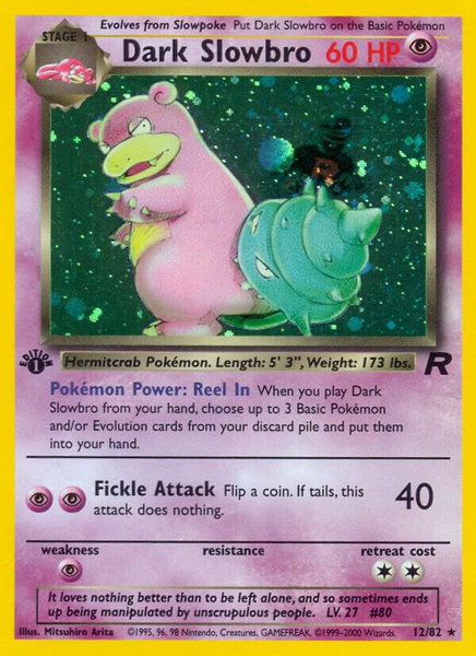 Dark Slowbro (12) trading card from Team Rocket Dark Slowbro (12) - Team Rocket Pokémon trading card