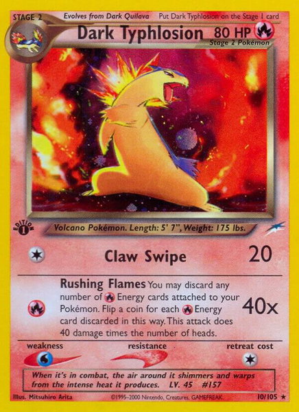 Dark Typhlosion trading card from Neo Destiny Dark Typhlosion - Neo Destiny Pokémon trading card