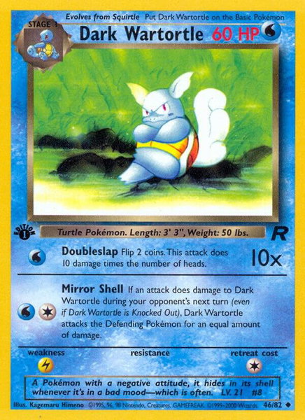 Dark Wartortle - Team Rocket Pokémon trading card