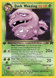 Dark Weezing (31) - Team Rocket (TR) #31/82 - Rare Pokémon Trading Card