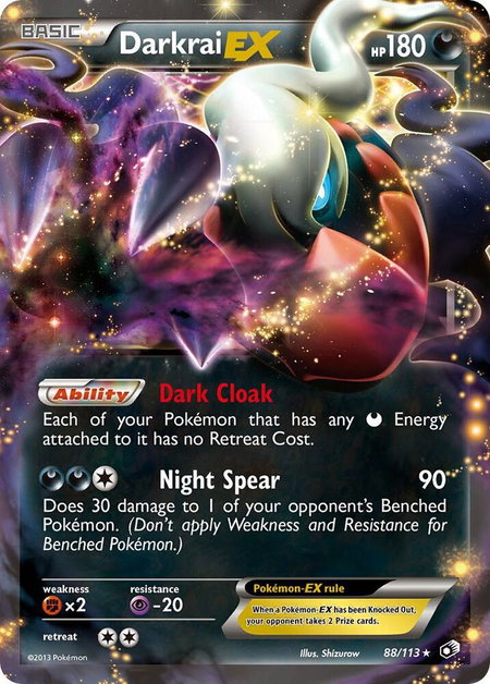Darkrai EX - Legendary Treasures Pokémon trading card