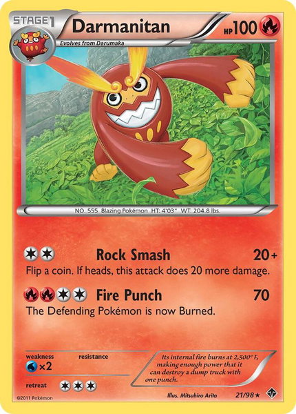 Darmanitan - Emerging Powers Pokémon trading card