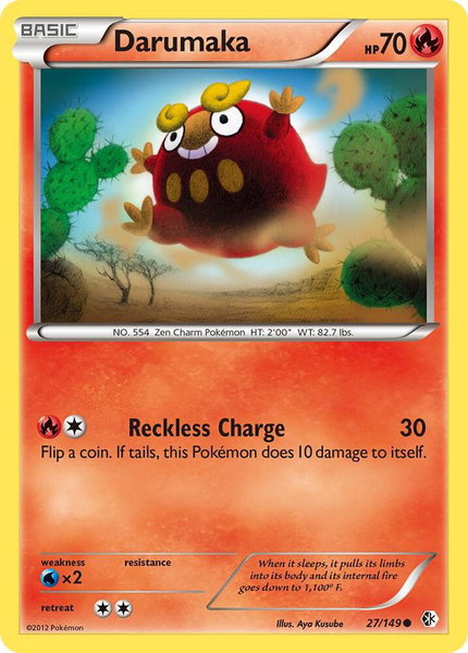 Darumaka trading card from Boundaries Crossed Darumaka - Boundaries Crossed Pokémon trading card
