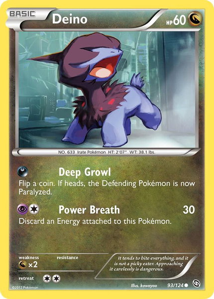 Deino (93) - Dragons Exalted Pokémon trading card