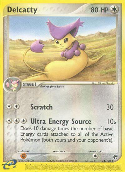Delcatty trading card from Sandstorm Delcatty - Sandstorm Pokémon trading card