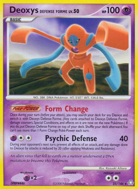 Deoxys Defense Forme - Legends Awakened Pokémon trading card