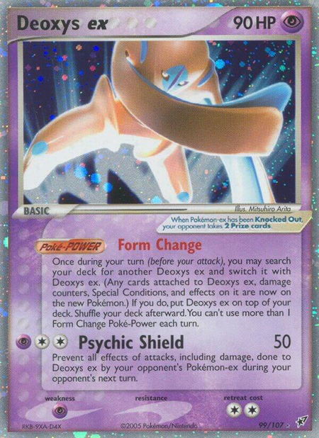 Deoxys ex (Defense Forme) trading card from Deoxys Deoxys ex (Defense Forme) - Deoxys Pokémon trading card