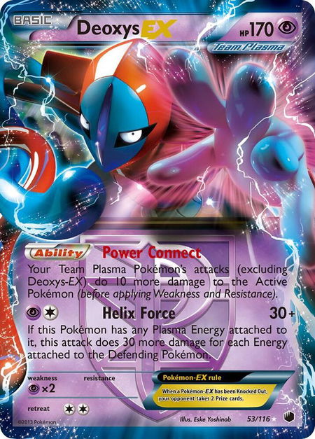 Deoxys EX (Team Plasma) - Plasma Freeze Pokémon trading card
