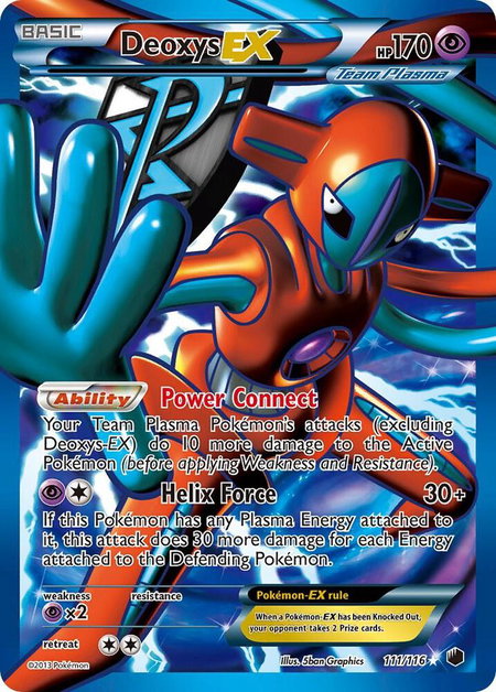 Deoxys EX (Team Plasma) (Full Art) - Plasma Freeze Pokémon trading card