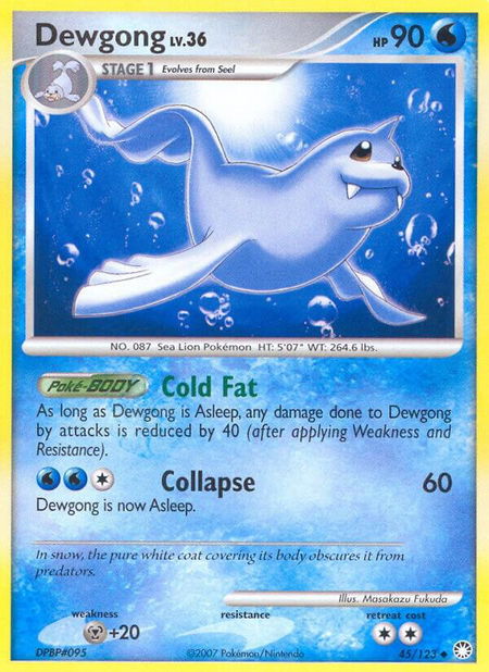 Dewgong - Mysterious Treasures Pokémon trading card