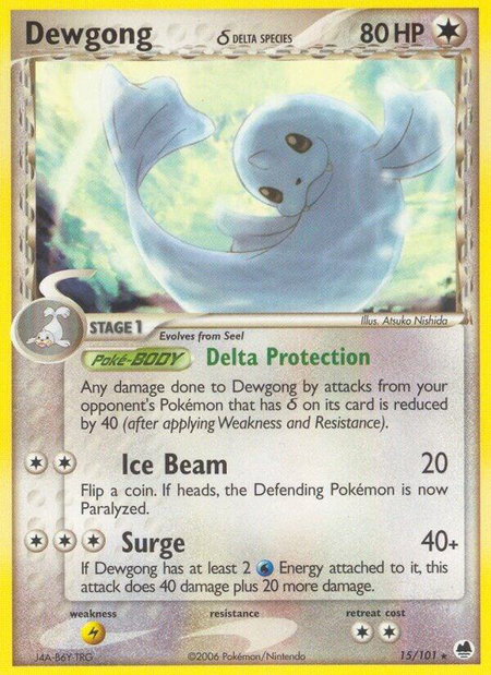 Dewgong (Delta Species) - Dragon Frontiers Pokémon trading card