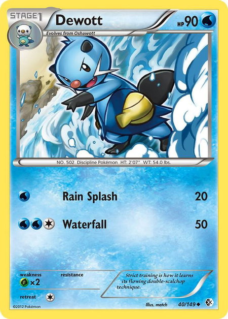 Dewott - Boundaries Crossed Pokémon trading card