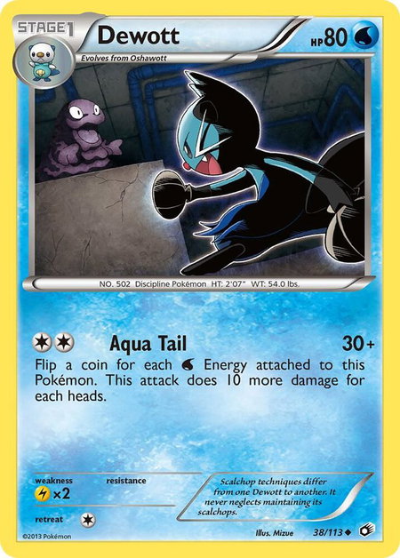 Dewott trading card from Legendary Treasures Dewott - Legendary Treasures Pokémon trading card