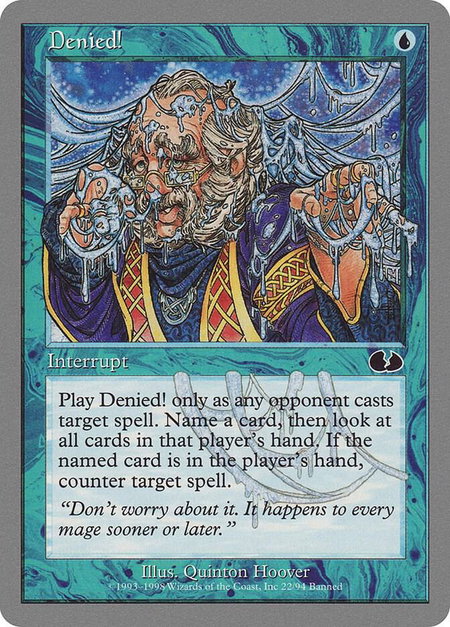 Denied! - Unglued Magic: The Gathering trading card