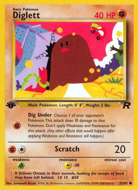 Diglett - Team Rocket Pokémon trading card