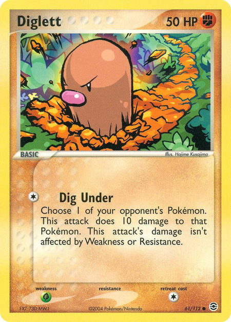 Diglett - FireRed & LeafGreen Pokémon trading card