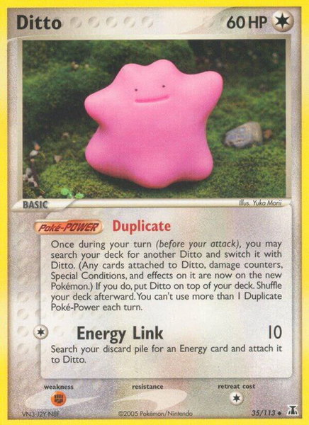 Ditto trading card from Delta Species Ditto - Delta Species Pokémon trading card