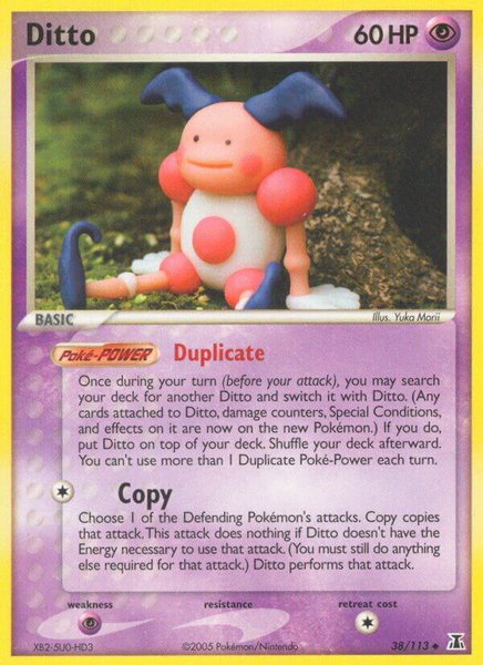 Ditto - 038/113 (Mr. Mime) trading card from Delta Species Ditto - 038/113 (Mr. Mime) - Delta Species Pokémon trading card