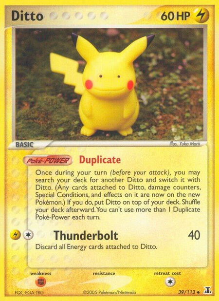 Ditto - 039/113 (Pikachu) - Delta Species Pokémon trading card