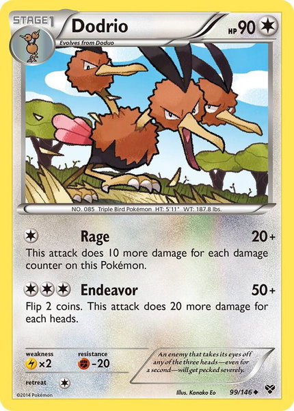 Dodrio - XY Base Set Pokémon trading card