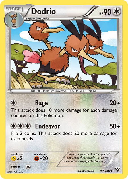 Dodrio - XY Base Set Pokémon trading card