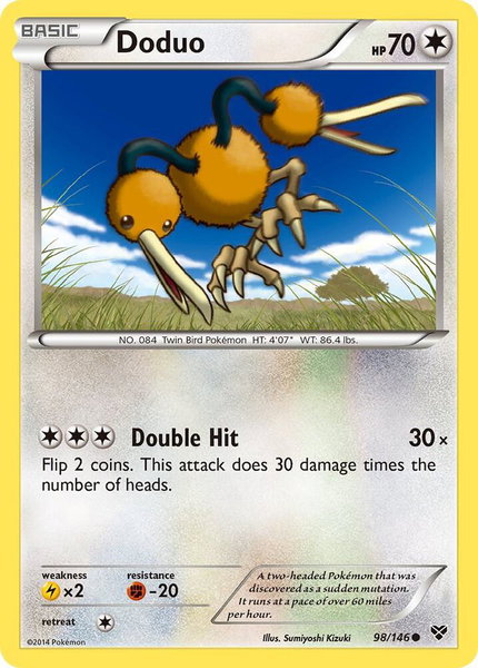 Doduo - XY Base Set Pokémon trading card