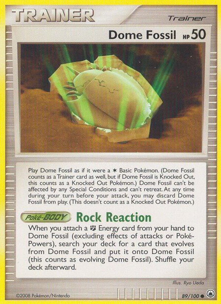 Dome Fossil trading card from Majestic Dawn Dome Fossil - Majestic Dawn Pokémon trading card