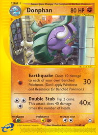 Donphan - Aquapolis (AQ) #007/147 - Rare Pokémon Trading Card