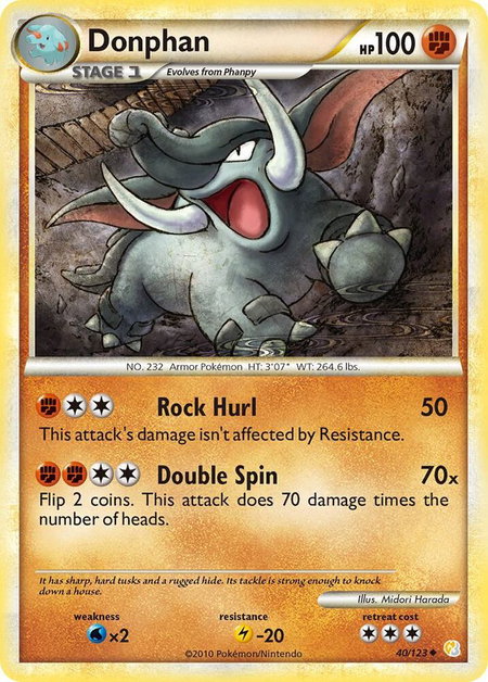 Donphan - HeartGold SoulSilver Pokémon trading card