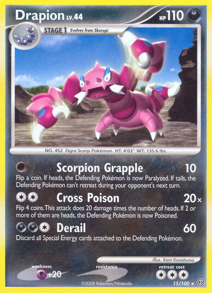 Drapion trading card from Stormfront Drapion - Stormfront Pokémon trading card