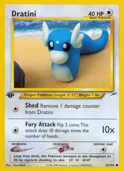 Dratini trading card from Neo Destiny Dratini - Neo Destiny Pokémon trading card