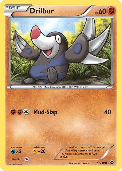 Drilbur (55) trading card from Emerging Powers Drilbur (55) - Emerging Powers Pokémon trading card