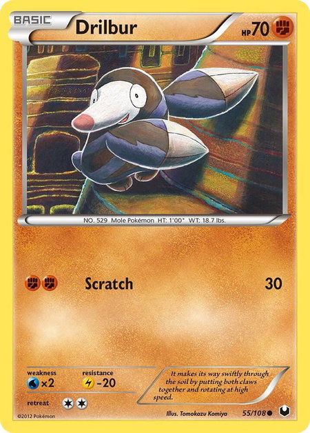 Drilbur - Dark Explorers Pokémon trading card