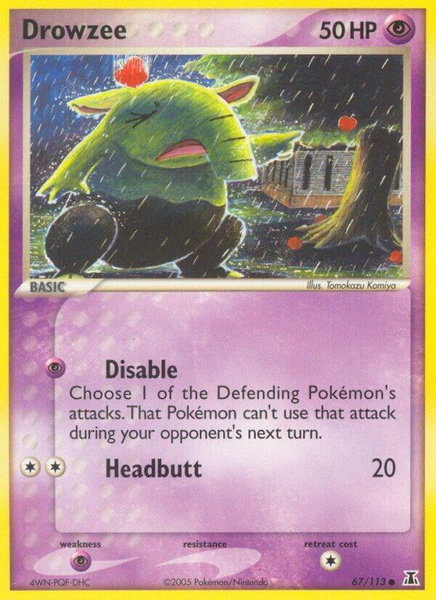 Drowzee trading card from Delta Species Drowzee - Delta Species Pokémon trading card