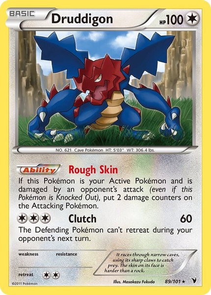 Druddigon trading card from Noble Victories Druddigon - Noble Victories Pokémon trading card