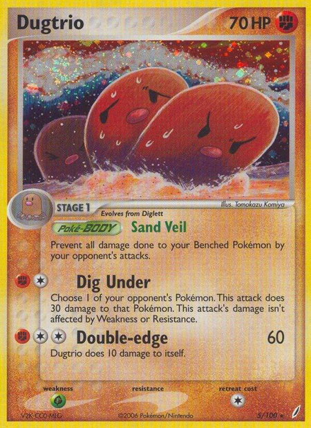 Dugtrio - Crystal Guardians Pokémon trading card