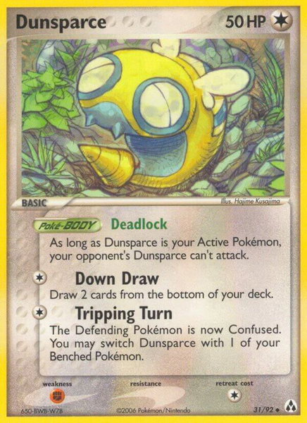 Dunsparce trading card from Legend Maker Dunsparce - Legend Maker Pokémon trading card